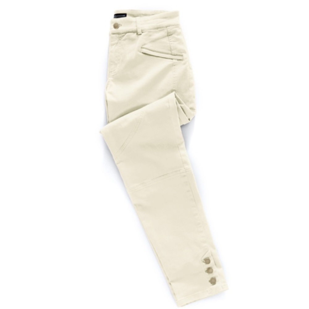 Peruvian Connection Ivory Cream Ryder Cotton/Spandex Skinny Ankle Pants